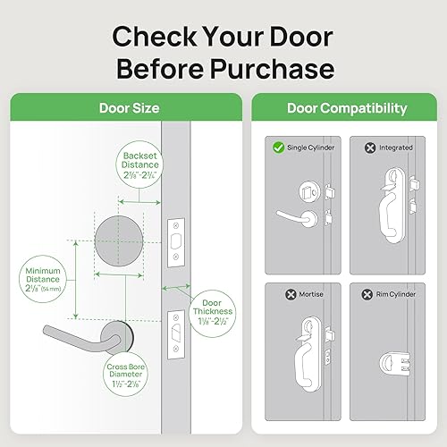 Miniatura 8 de Anona Holo - Cerradura inteligente Wi-Fi con teclado, cerrojo de entrada sin llave con control remoto de aplicación, bloqueo automático y detección