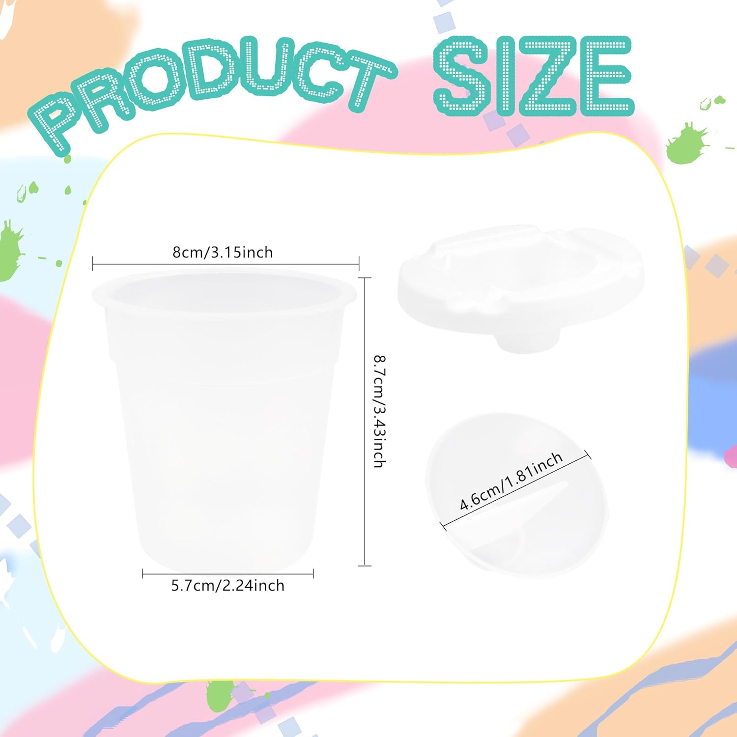 30 Pack Kids No Spill Paint Cups with Lids Clear White Spill Proof Paint Cups for Chilren Painting Art Supplies School Prizes Classroom Arts Crafts - Image 2