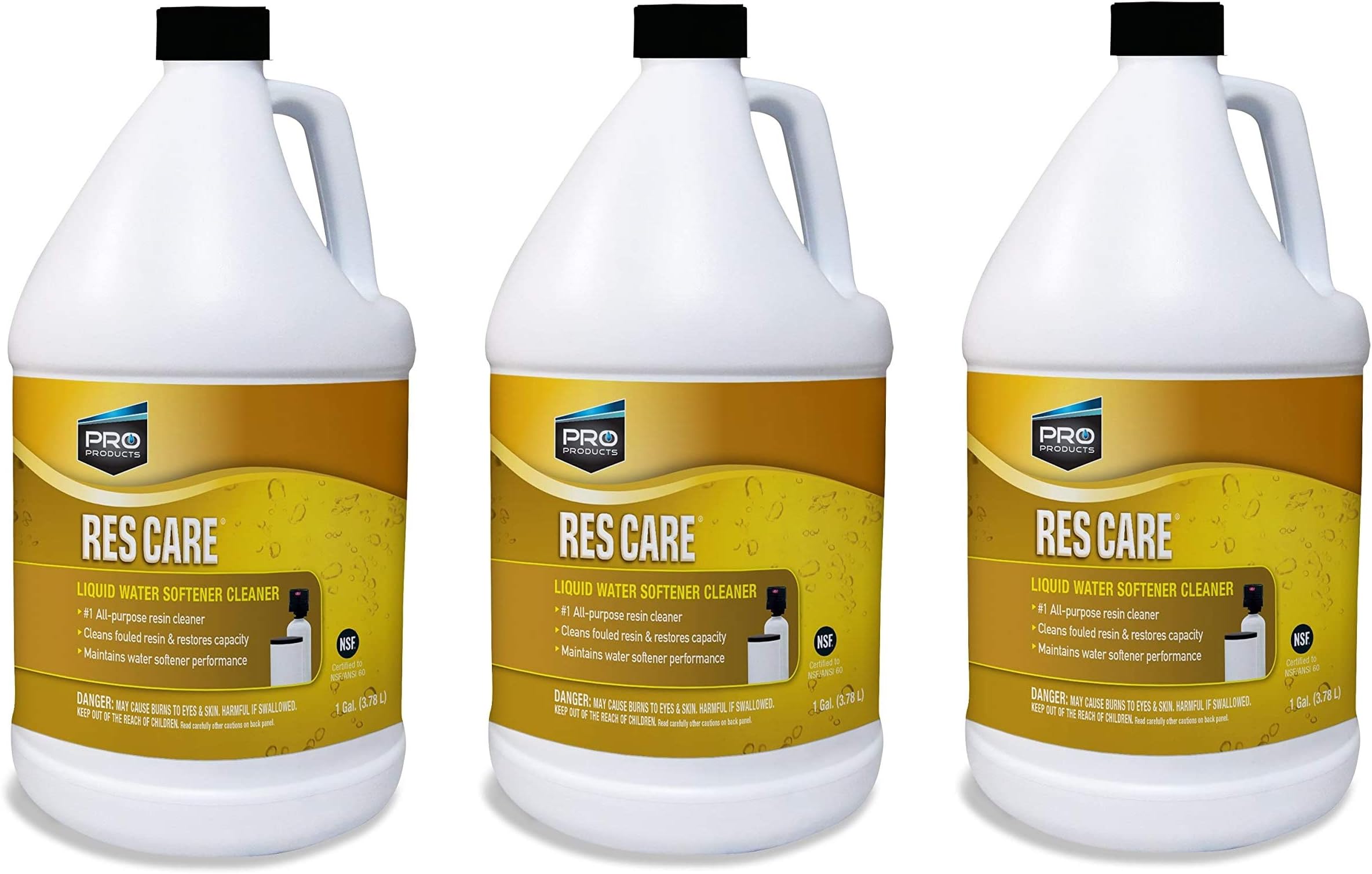 NawetiResCare RK02B All-Purpose Water Softener Cleaner Liquid Refill, 1 Gallon, 3 Pack