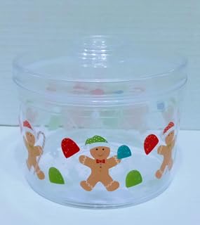 Doche JF-Merry Christmas Holiday Plastic Acrylic Airtight Container Gingerbread Man Storage Cookies, Candy, Flour, Sugar Storage