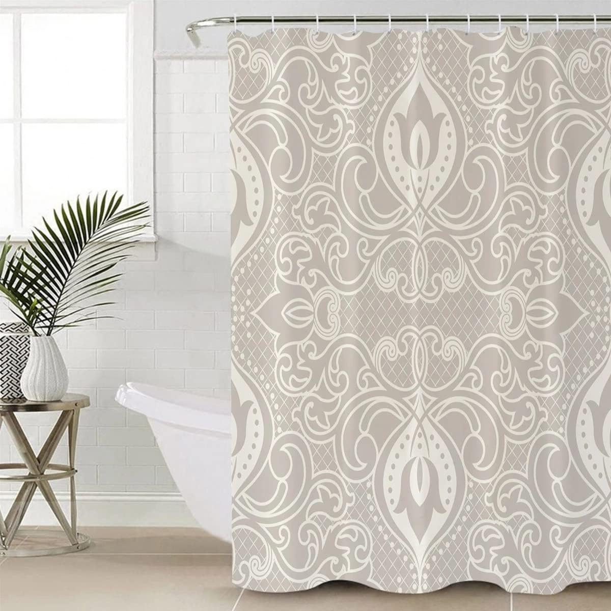 Retro Bathroom Shower Curtain Bath Rug Set Toilet Lid Cover Floor Mats Bathroom Accessories