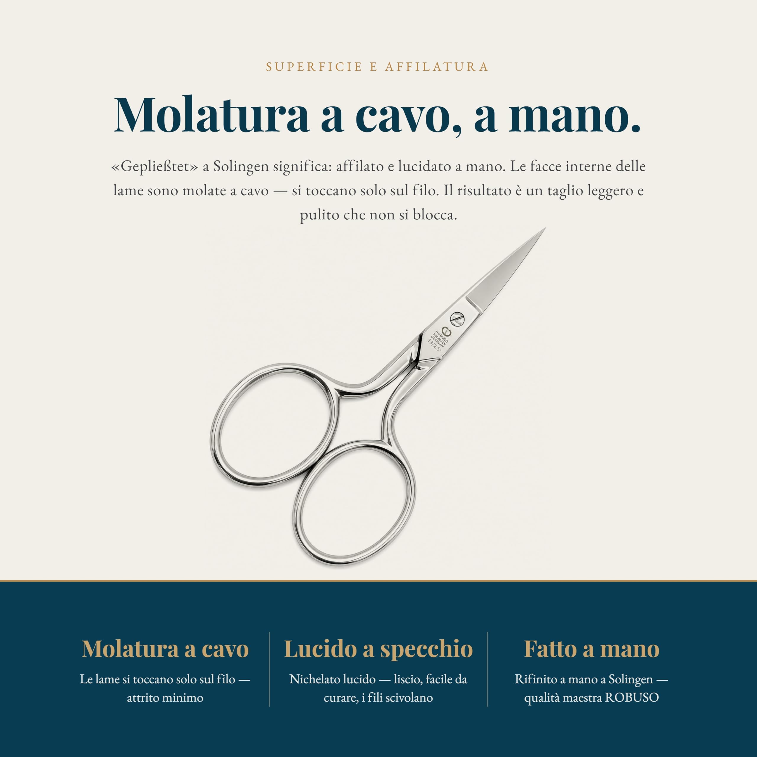 Forbici per ricamo e tessitura, 13/E/3,5", made in (9 cm)