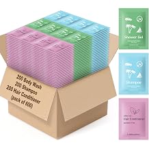 Body Wash Shampoo Conditioner Set Travel 0.28fl Oz,Travel Size Shower Gel Set,Shampoo and Conditioner Travel Bulk,Hotel Supplies Bulk Hygiene Kits for Homeless Guests Hotel 200