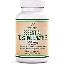 Digestive Enzymes - 800mg Blend of All 10 Most Essential Digestive and Pancreatic Enzymes (Amylase, Lipase, Bromelain, Lactase, Papain, Protease, Cellulase, Maltase, Invertase) by Double Wood