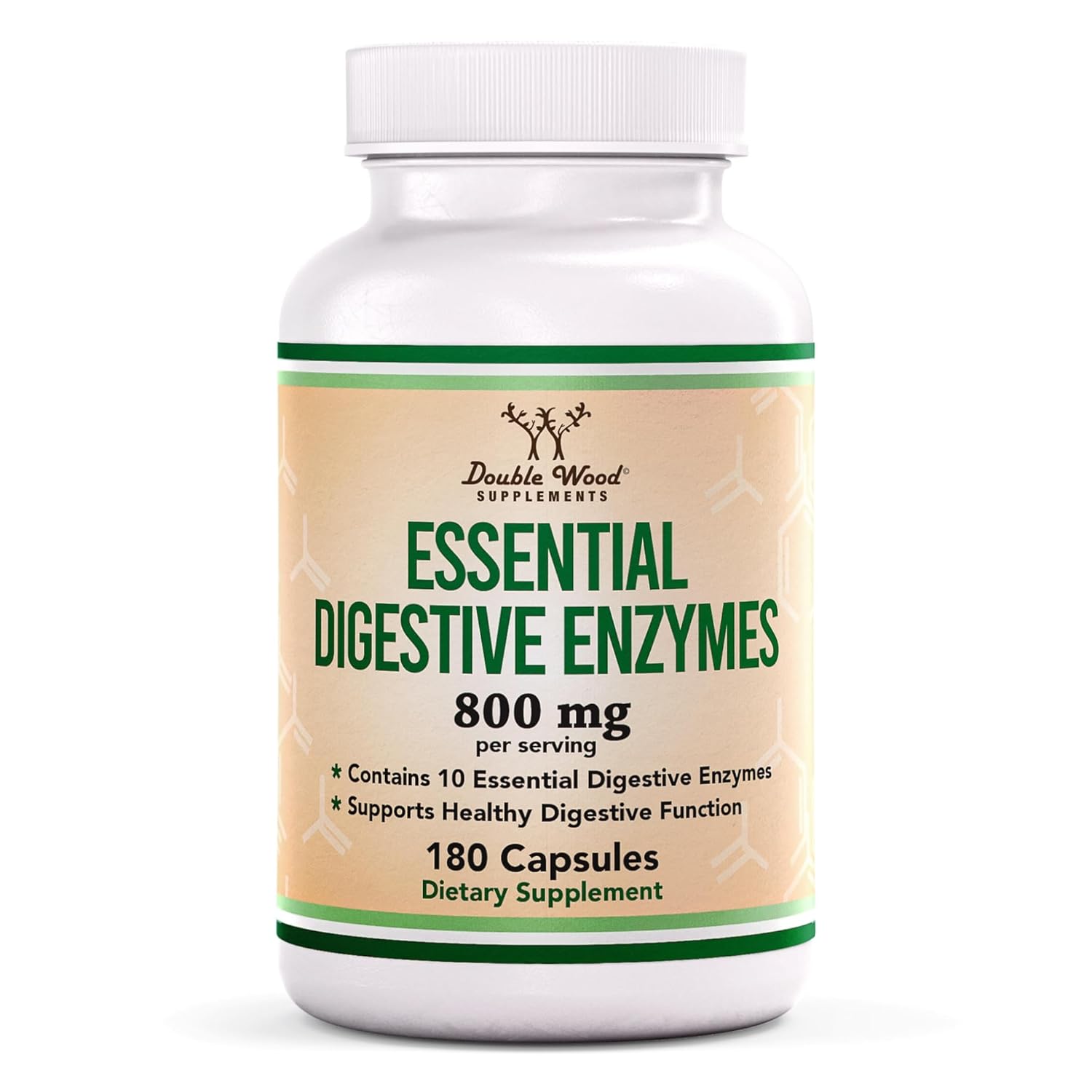 Digestive Enzymes - 800mg Blend of All 10 Most Essential Digestive and Pancreatic Enzymes Amylase Lipase Bromelain Lactase