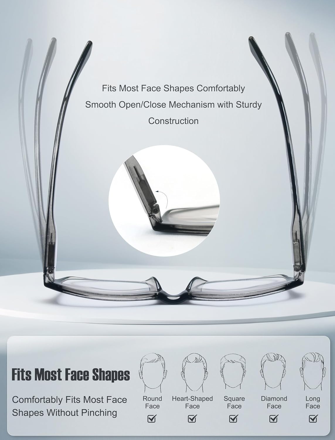 HEEYYOK 1.75 Reading Glasses Men Large Readers For Men XXL Wide Reader Oversized Frame Cheaters Reading Glasses For Mens Comfort Spring Hinge - Image 7