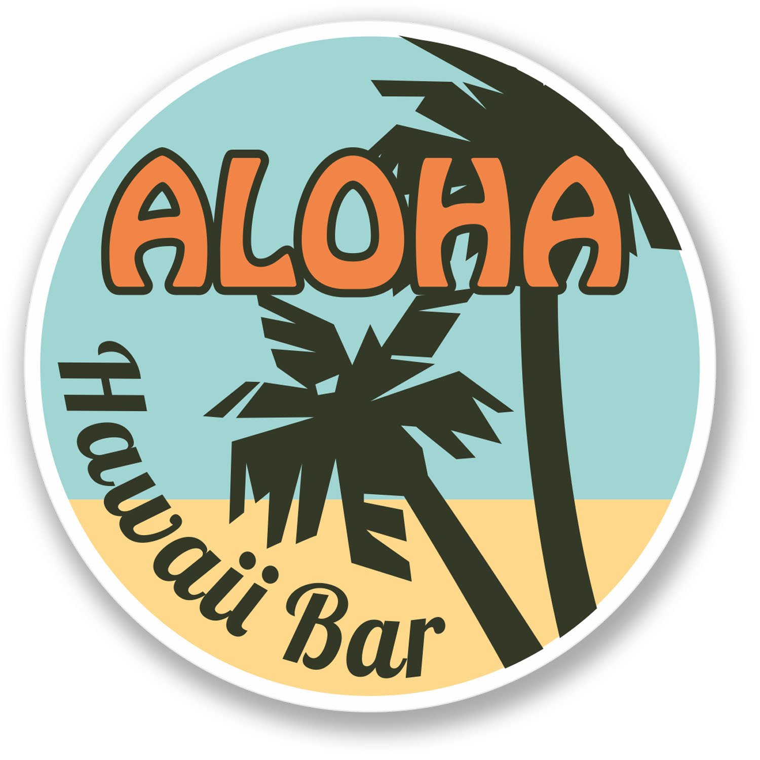 Destinationvinyl Multi 2 X Aloha Vinyl Stickers Bike Laptop Hawaii Tiki Retro Luggage Travel Tag #4345 (10Cm X 10Cm)