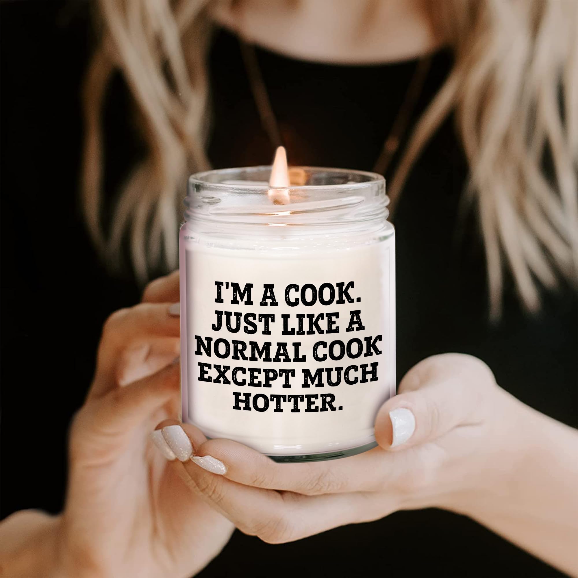 Amazon.com: Cooks Gift: 9oz Vanilla Soy Candle - A Hot and Flirty Birthday  Unique Gift from Men to Cook Friends, Im A Cook. Just Like A Normal Cook  ...
