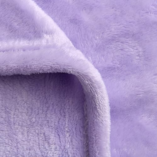 Miniatura 3 de SOCHOW Manta de franela de forro polar, para todas las estaciones, manta súper suave y acogedora para cama o sofá, lila, 50 x 60 pulgadas