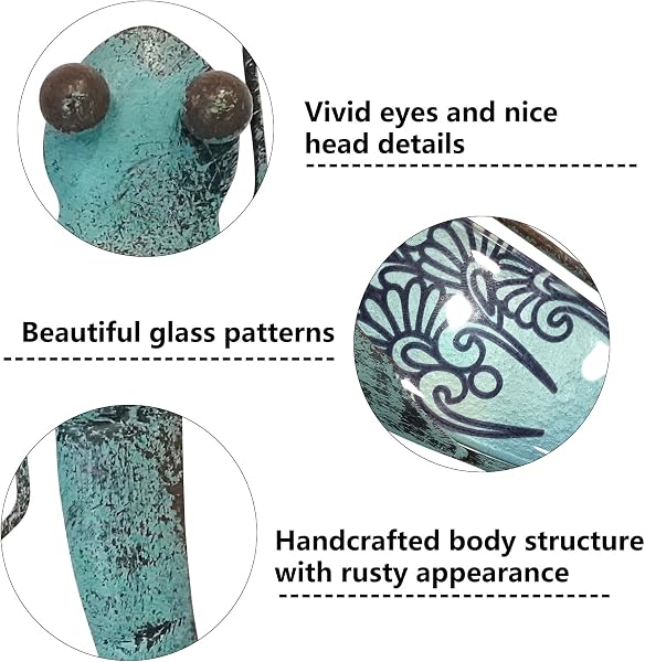 Liffy Glass Metal Dragonfly Wall Decor Pair - Outdoor Wall Art for Garden and Home - Hanging Decor Gifts for Women, Light Blue - 4