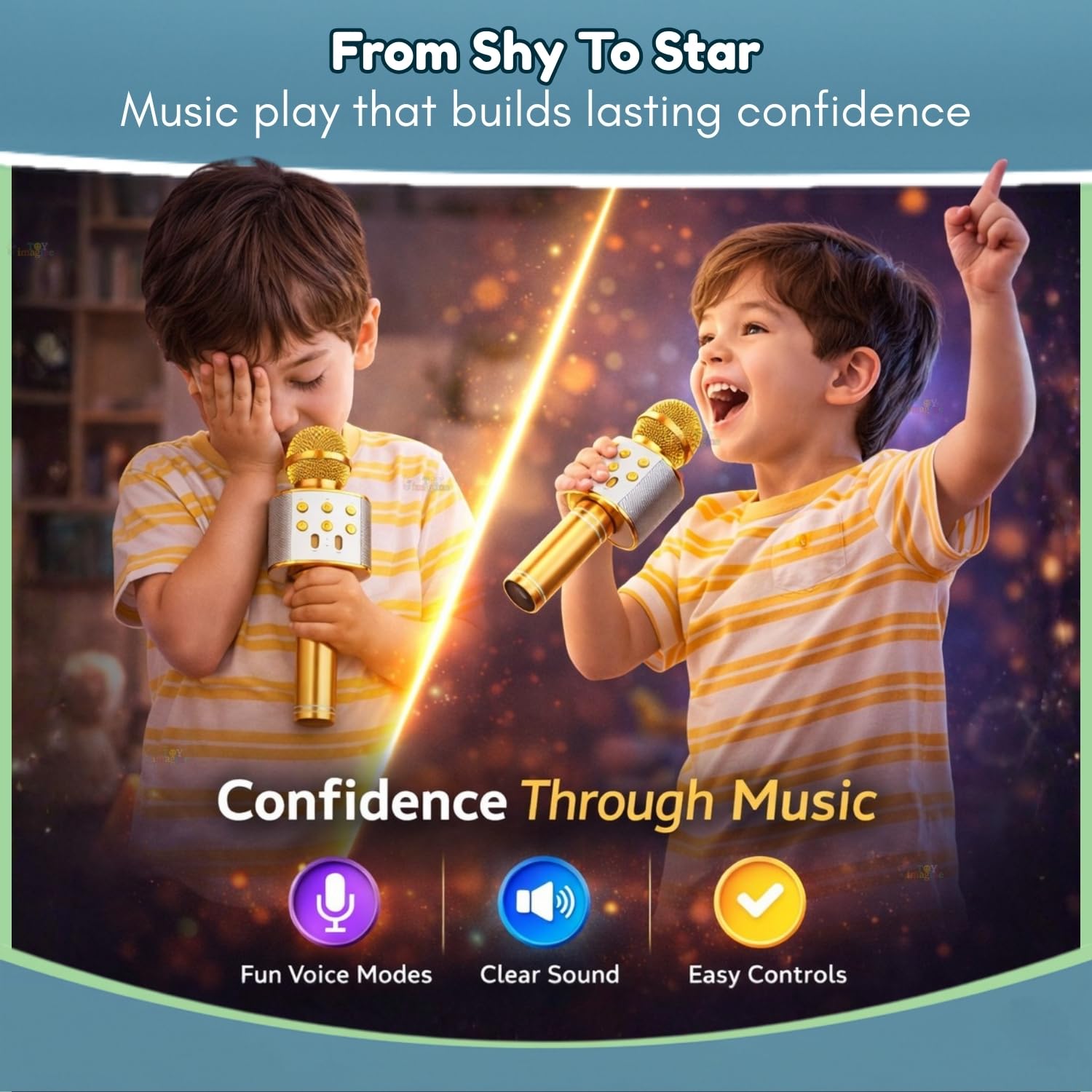 Toy Imagine Rechargeable Karaoke Mic for Kids Wireless Bluetooth Mike for Singing, Practice Microphone for Kids, Music Singing Toy Birthday Gift for Boys & Girls 3+ (Assorted) — Amazon image 9