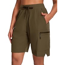 Oalka Womens Hiking Cargo Shorts Lightweight Zipper Pockets
