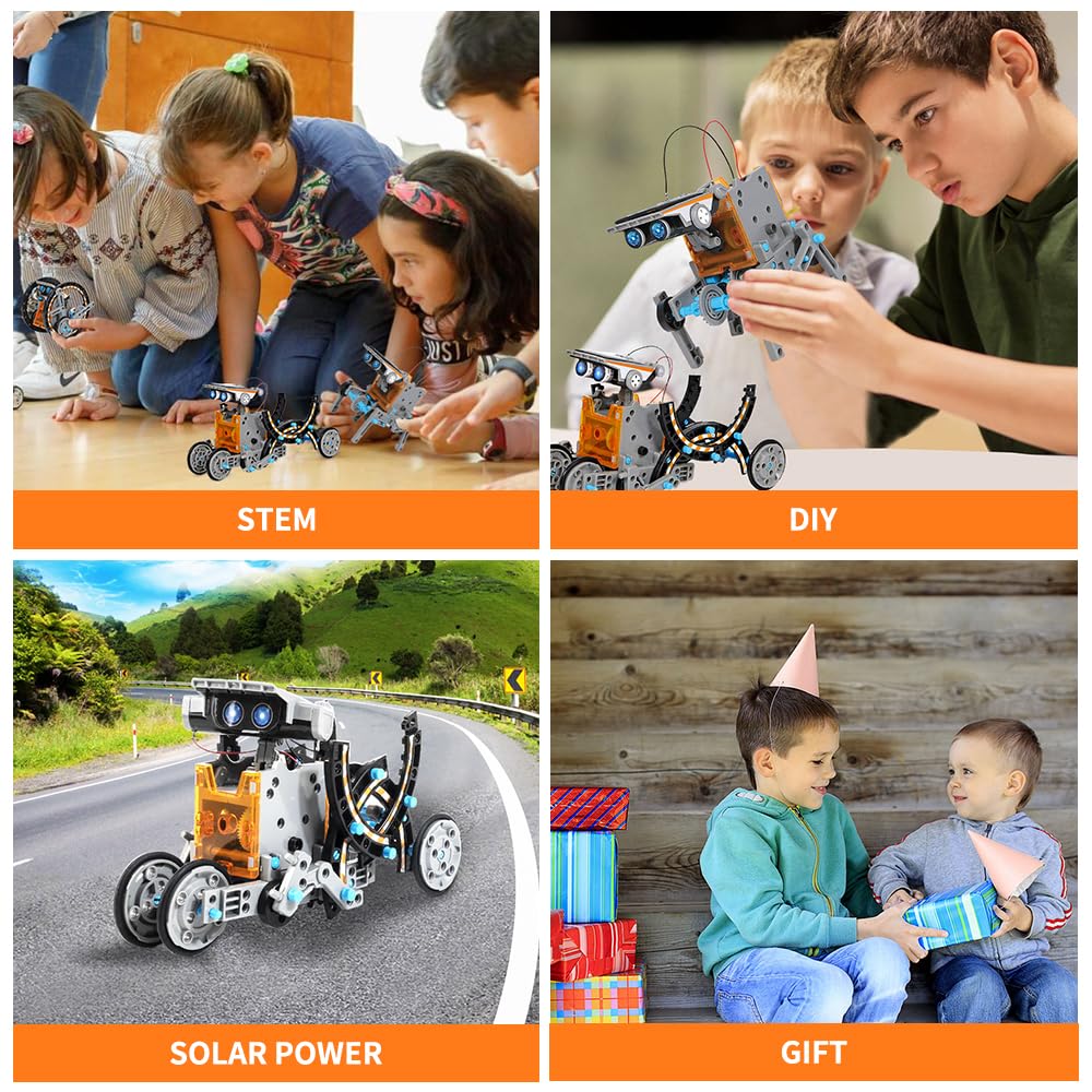 Dreamy Cubby STEM Robot Science Kit 12 w 1, zabawka solarna dla dzieci od 10 lat, 199 elementów, zabawka do budowania dla dzieci, prezent urodzinowy