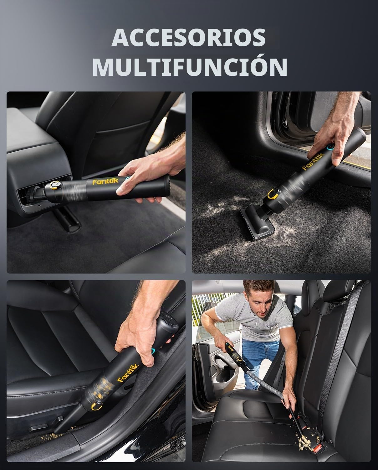 Fanttik Slim V8 Mate Aspiradora inalámbrica para coche 12000 Pa mini portátil carga tipo C