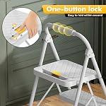KINGRACK 2 Step Ladder Foldable, Heavy Duty Folding Step Stool with Safety Lock Design, Handrail, Wide Anti-Slip Pedals, 330lbs Capacity, Lightweight Portable stepladder for Kitchen Office Patio, Grey