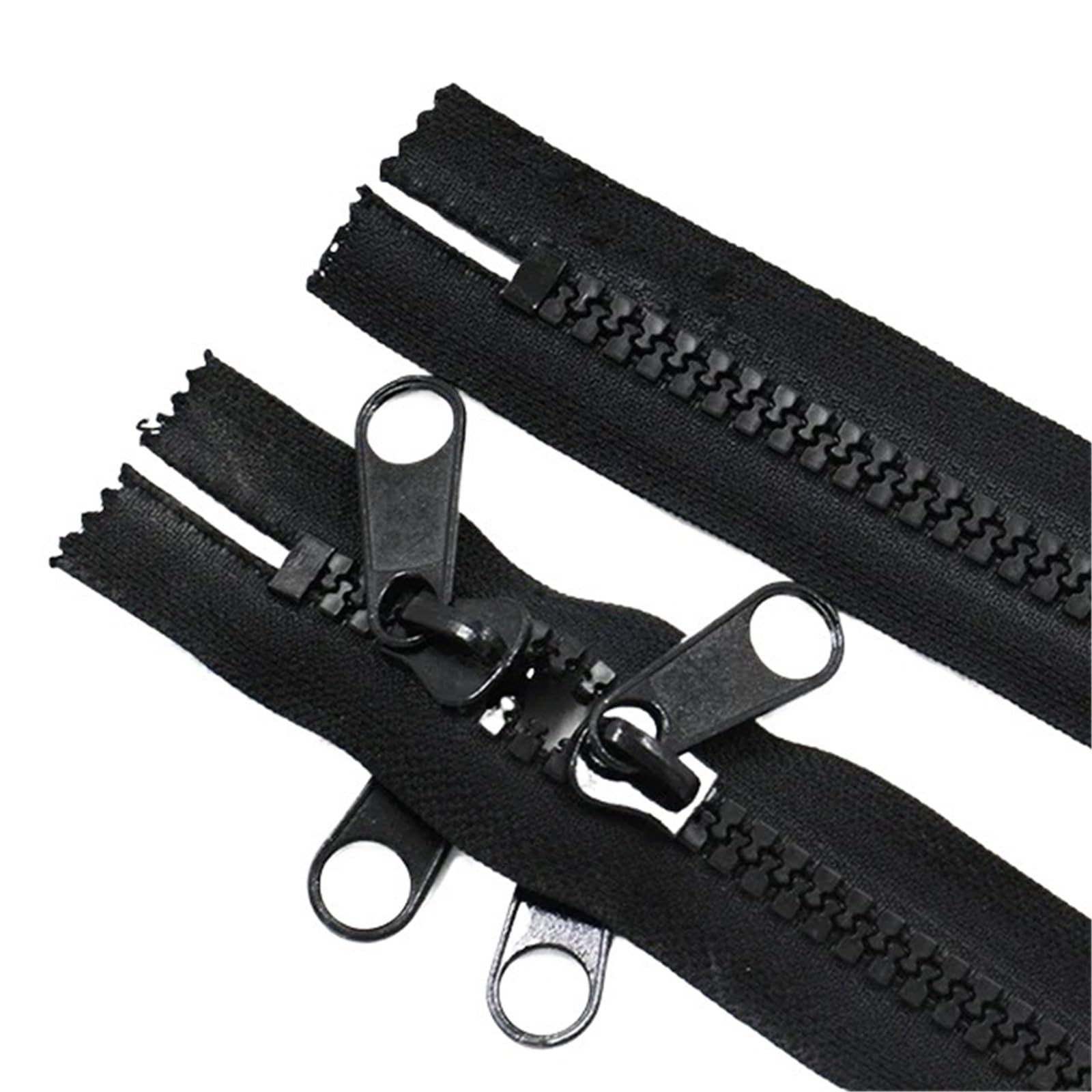 Two-Way Zip 1Pc 100-600cm 10# Large Resin Zipper Double Puller Sliders Outdoor Tent Zippers Lock Travel Backpack Closure Zip(Black,100cm(1Meter))