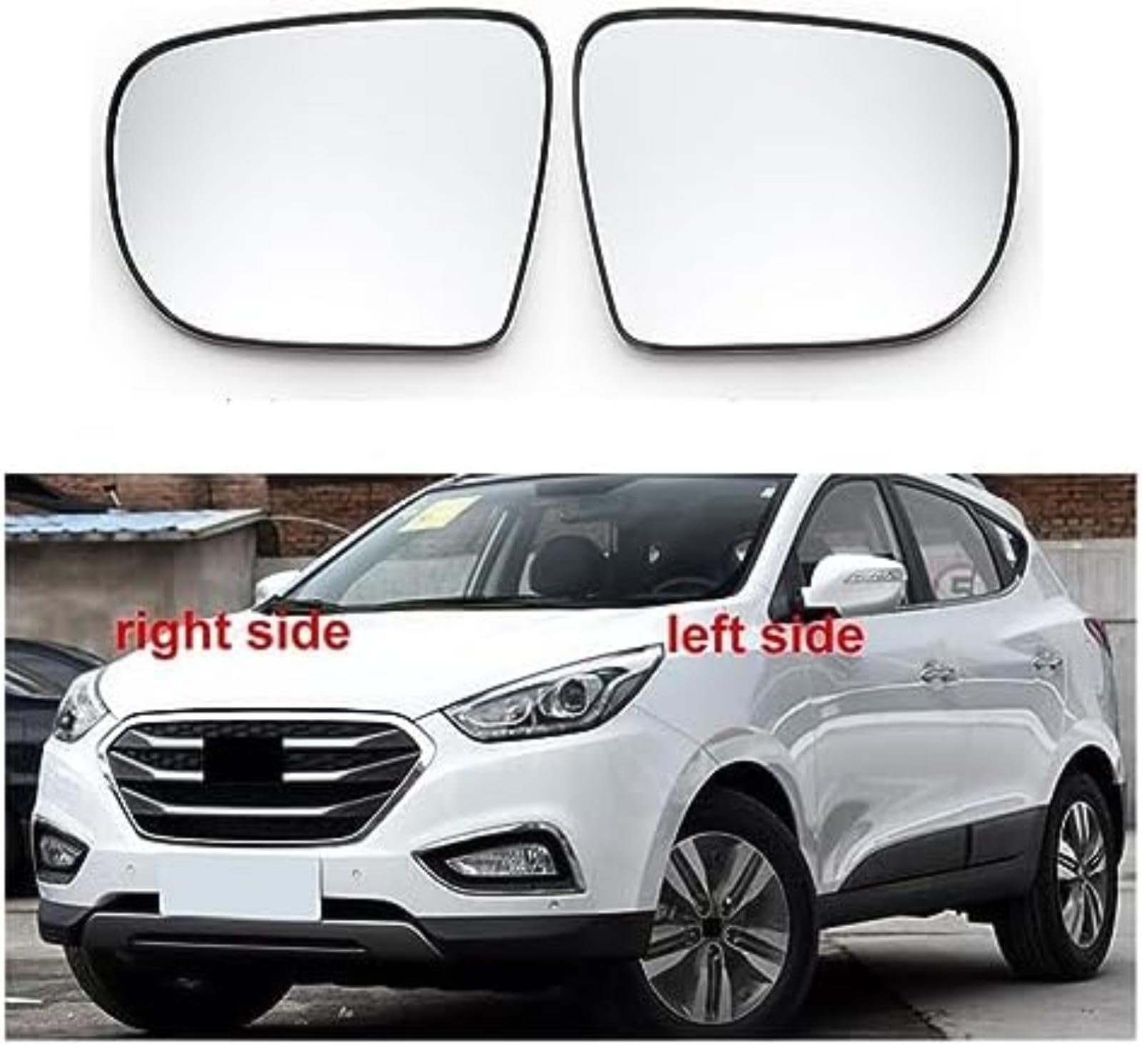 Szkło lusterka bocznego samochodu, dla Hyundai, Ix35 2010-2017 Zewnętrzne lusterka boczne Soczewki odblaskowe Soczewki wsteczne Drzwi Lusterko boczne samochodu (A (A 1pcs right no heatin)