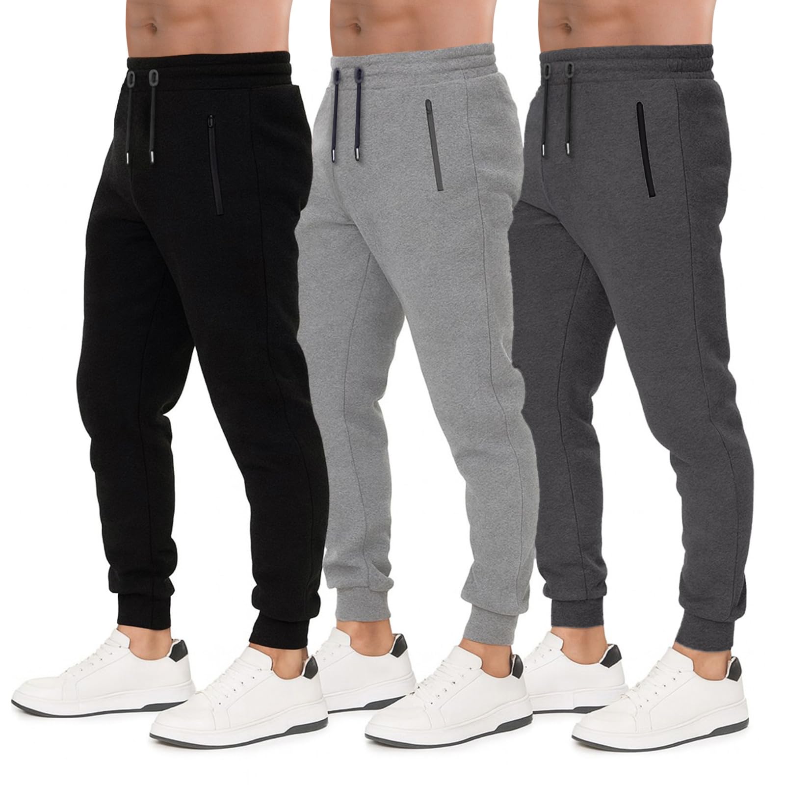 Men’s Sweatpants 3 Pack Joggers for Men - Athletic Sweatpants for Men with Pockets Workout Pants