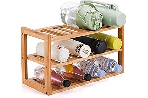 ZEAYEA 3-Tier Bamboo Water Bottle Organizer
