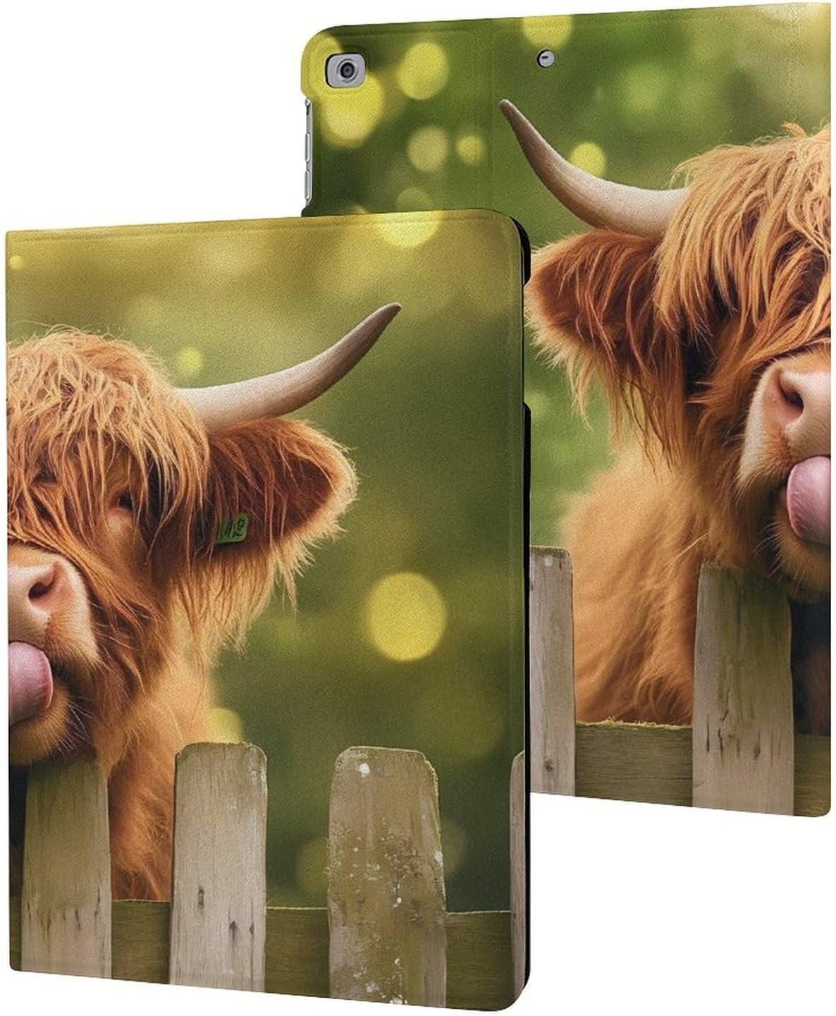 Highland Cow Slim Fit Tablet Case Protective Stand Cover Shell Compatible with ipad 2017/2018/Air1/Air2 (9.7in)