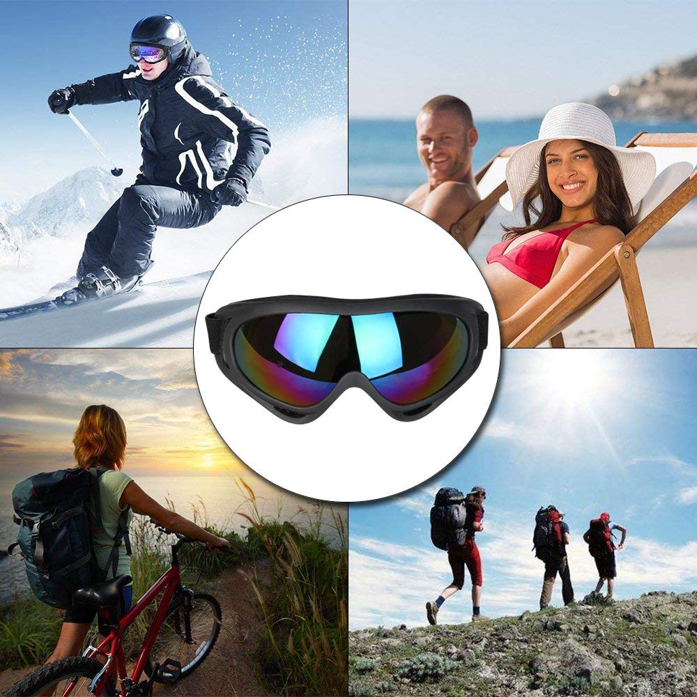 Vicloon Lunettes de Ski Masques Snowboard,Motoneige Moto Lunettes Ski Goggles Protection Lunettes Lens Anti-poussière, UV Protection,Anti-Buée, Coupe-Vent pour Garçons et Filles, Hommes & Femme