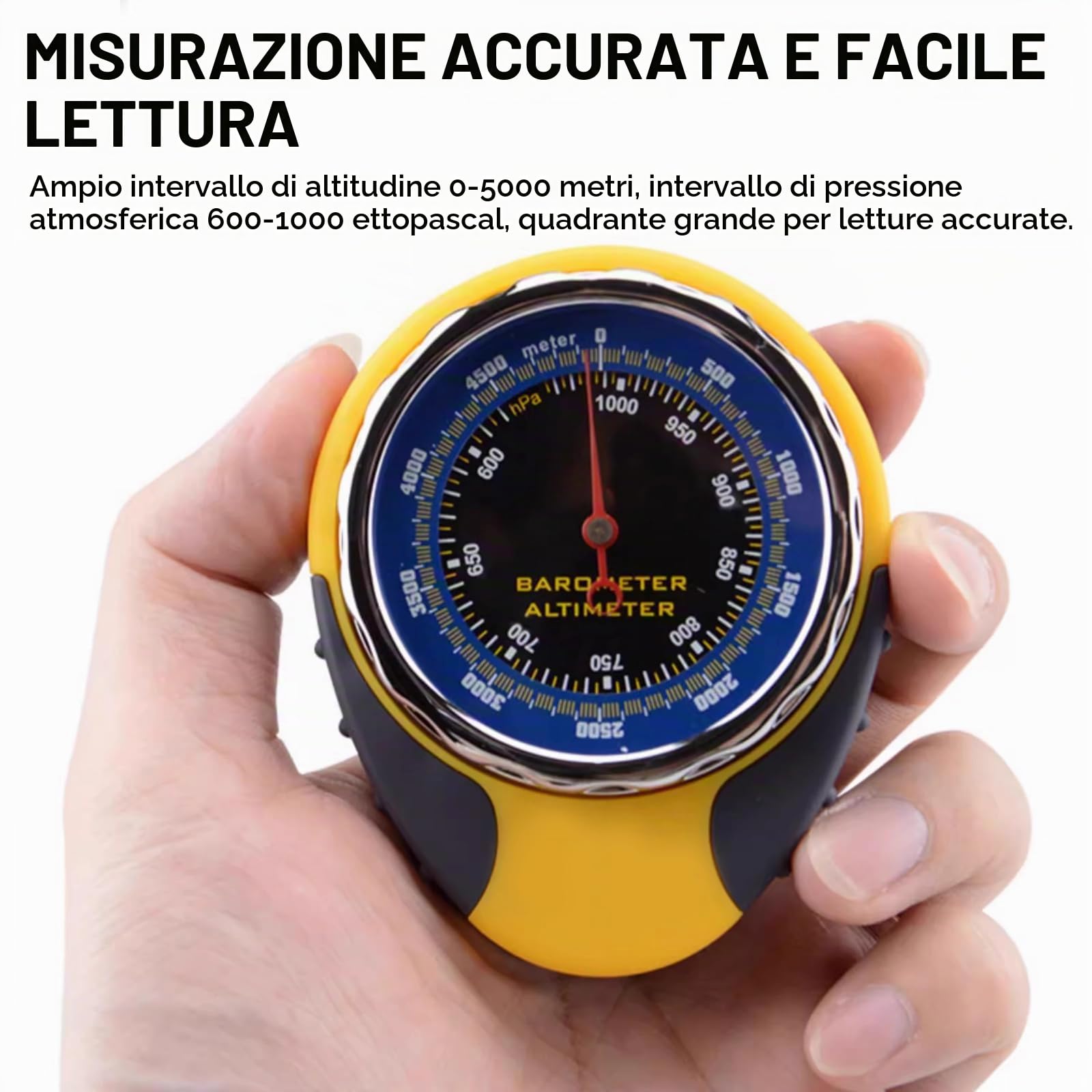 Altimetro Barometro Termometro Bussola, 4 In 1 Bussola Portachiavi Con Trekking Altimetro Barometro Analogico, Outdoor Altimeter Barometer Con Moschettone Per Viaggi Arrampicata Campeggio
