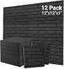 Topnaca Sound Proofing Panels, Brick Shaped Soundproofing Foam Panels, 12 Pack Acoustic Wall Panels for Room, Podcast, Recording, Studio Treatment 12” X 12” X 1