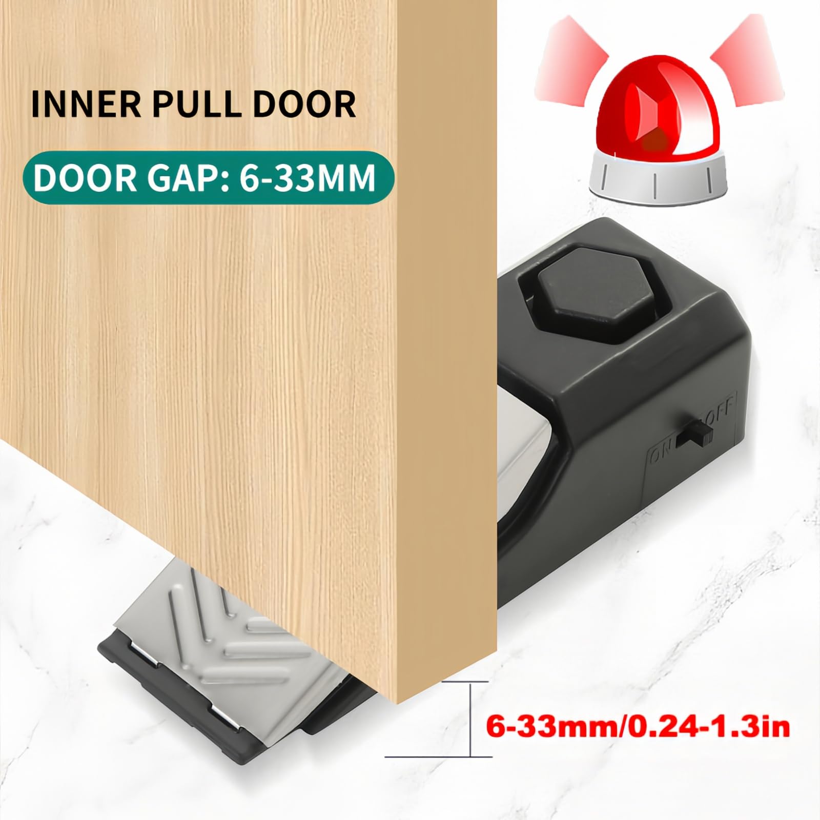 Mengshen 4er Pack Türstopper Alarm Tragbare Türkeile Sicherheitsalarm 120 dB Sirene Türstopper für den Eingangsbereich für Reisen Zuhause und Wohnheime