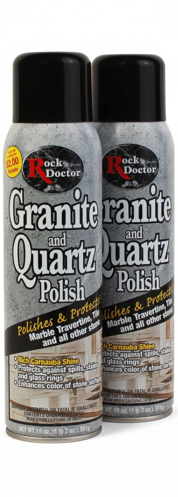 Rock Doctor Granite Polish Spray, 18oz, Tile, Marble, Stone, Pack of 2