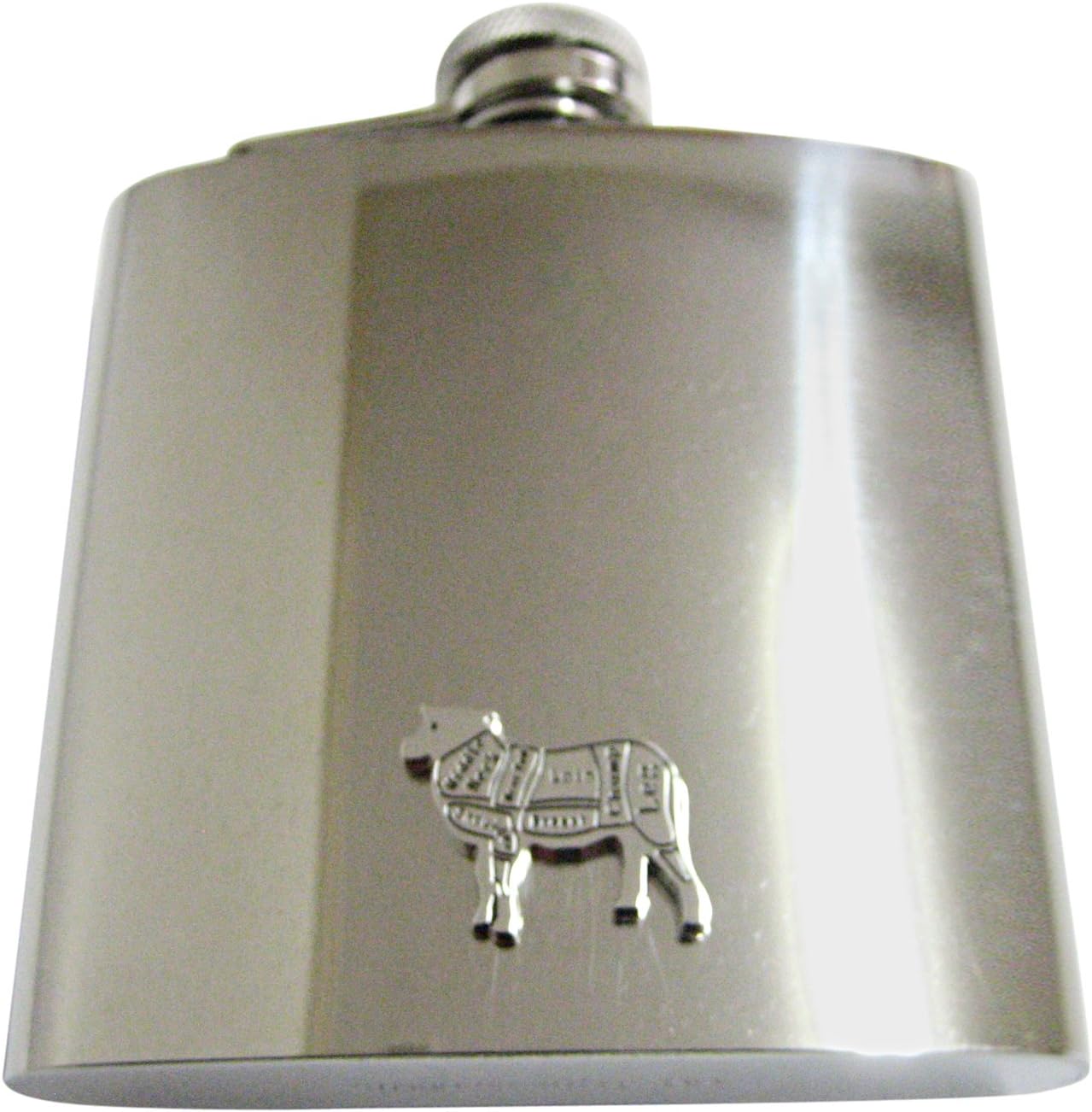 Kiola Designs Lamb Butchers Cut 6 Oz. Stainless Steel Flask