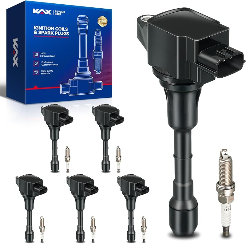 Kit de 6 bobinas de ignição e 6 velas KAX UF550 para Nissan e INFINITI 3.5L – Conjunto com 12 peças