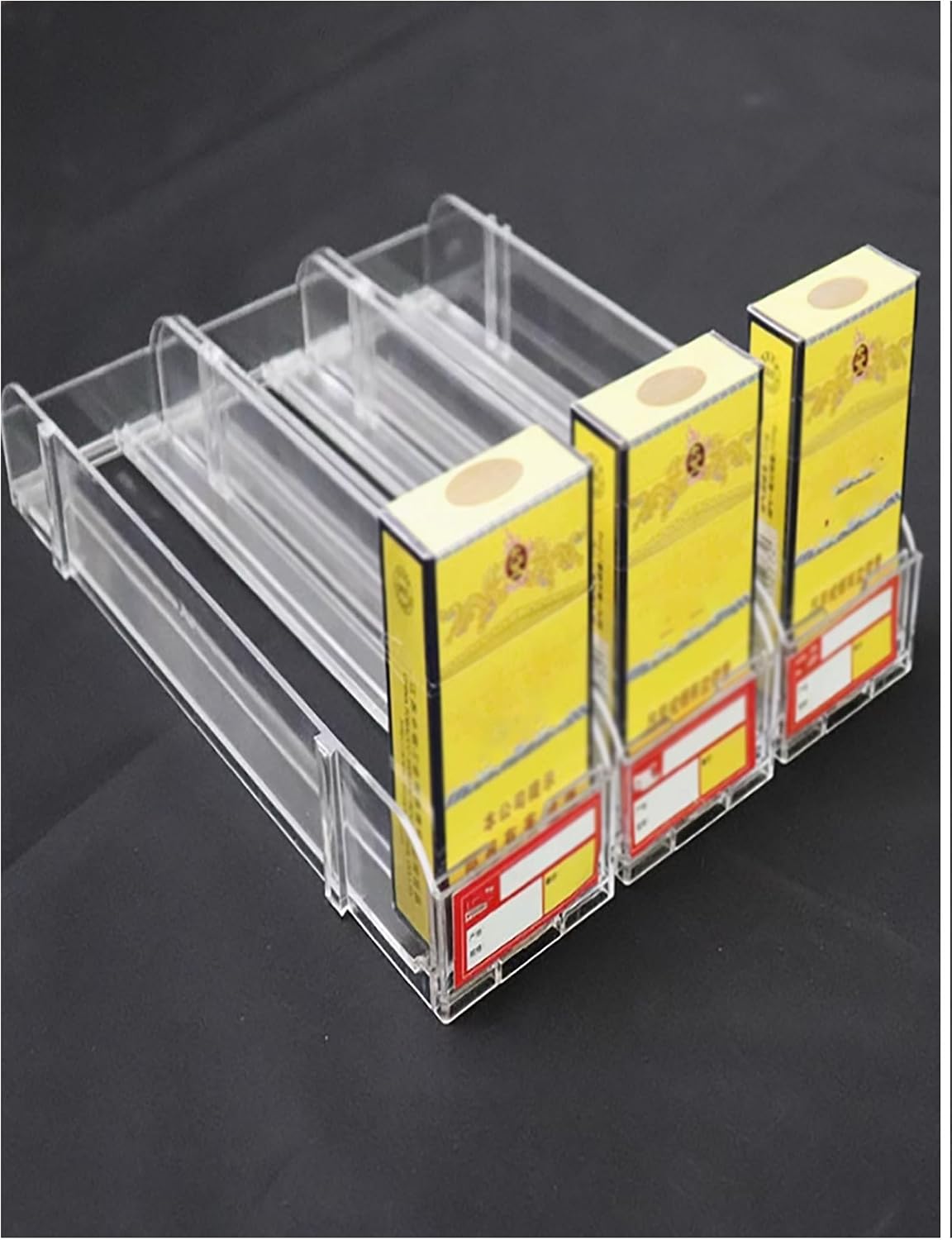 Store Display Rack Wall Mounted Storage Rack Supermarket Convenience Store Automatic Cigarette Rack Space Saving Assembled Display Cabinet,3 Sets Automatic Cigarette Case - Clear Acrylic Cig