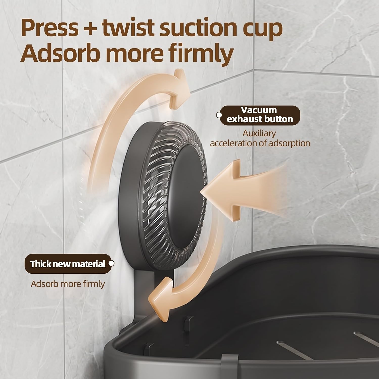 2 Pack Corner Shower Caddy Suction Cup, Space Aluminum No Drill Bathroom Organizer Shelves, Rustproof Triangle Corner Shower Shelf for Inside Shower, Damage-Free Removable Shampoo Holder