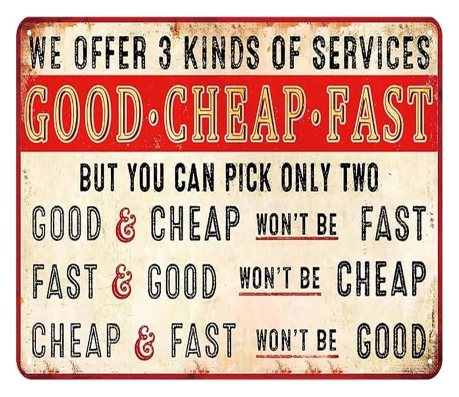 Sarcastic Man Cave Metal Sign We Offer Three Kinds Of Services Humorous Garage Decor For Home Bar Patio Basement Tin 8 X 12 inch