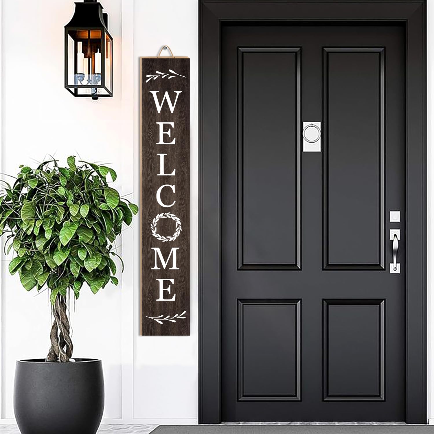 Welcome Wooden Porch Sign 47.2"H Front Door Rustic Standing Large Welcome Porch Sign for Home Front Porch Decor Rustic Wall Decor Home Farmhouse Yard Door Decorations -Brown Porch Decor