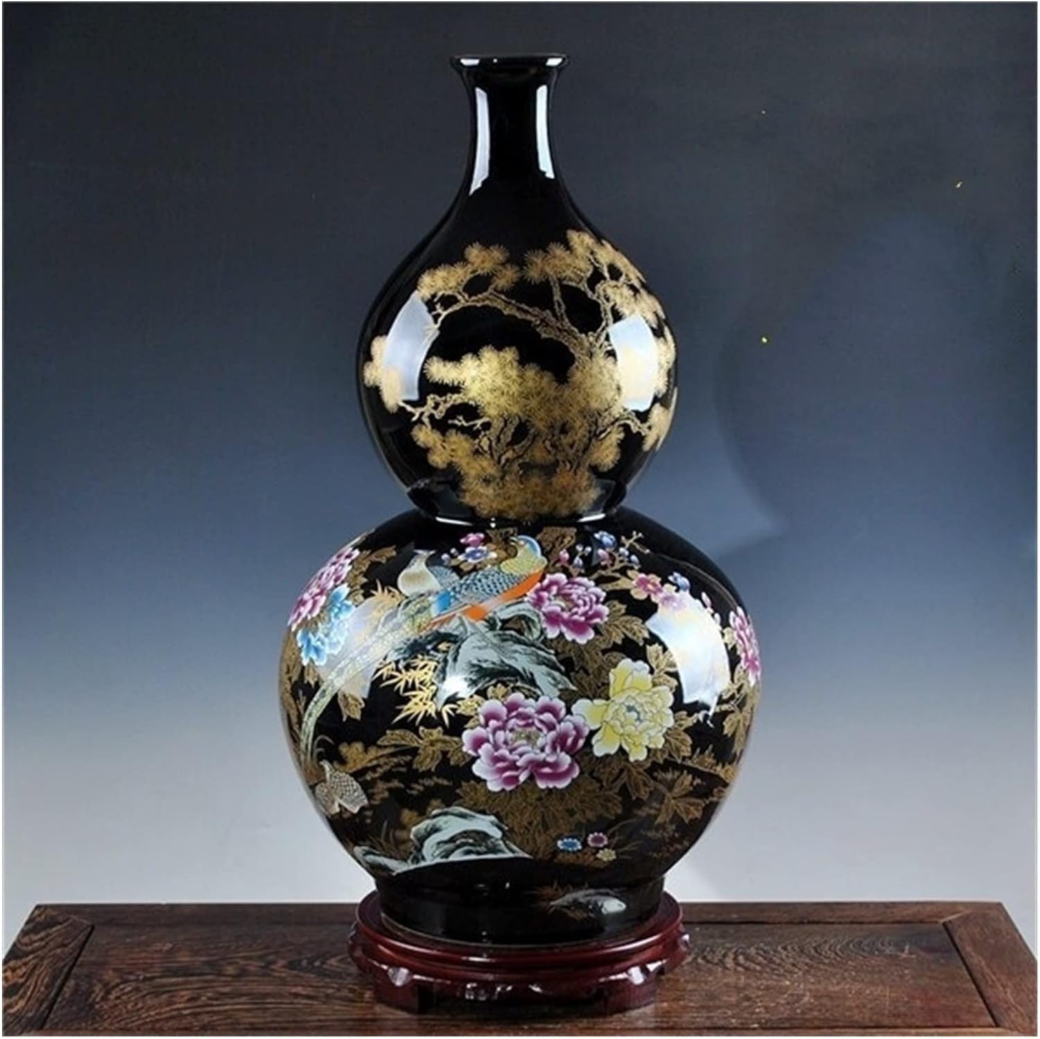 Vase Desktop Antique Porcelain Royalblue Desgin Big Floor Chinese Classical Decoration Large Ancient Palace Vases(F)