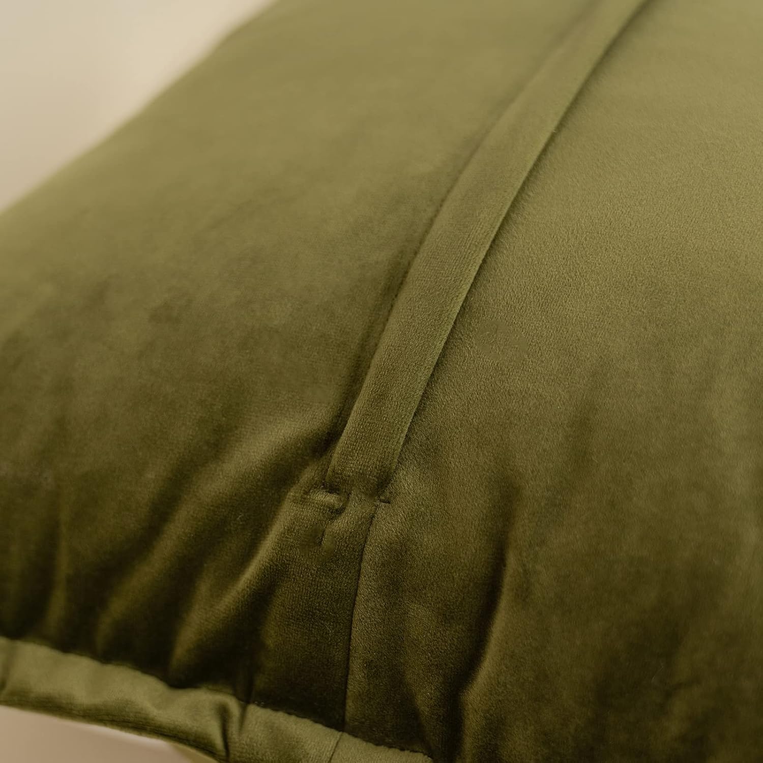 Yangest Green Velvet Throw Pillow Cover with Cloth Texture Patchwork Cushion Case Modern 20x20 Inch Pillowcase for Sofa Couch Bedroom Living Room