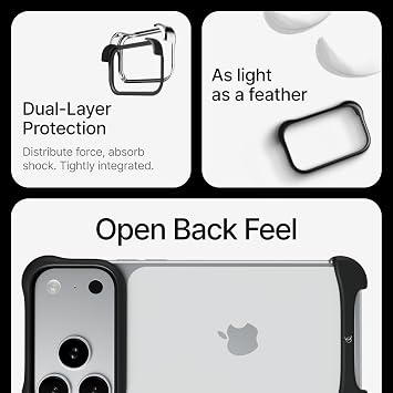 Arc Pulse iPhone 17 Pro Max Case (2025) Minimalist Protection with Aviation Grade Aluminum & Elastomer Inserts Shock Absorbing 6.9 Inch
