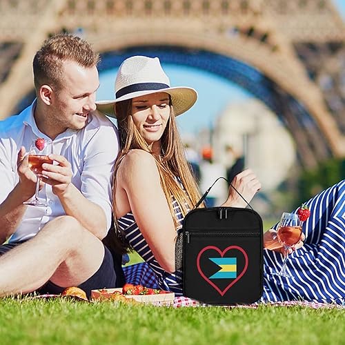 Miniatura 6 de I Love Bahamas Red Heart Insulated Lunch Bag for Women Men Reusable Lunch Box Tote Bag for Work Travel