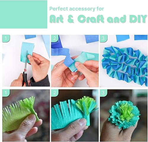 Miniatura 4 de PartyWoo Serpentinas de papel crepé verde menta, 4 rollos de 328 pies para decoración de fiestas, bodas, cumpleaños, baby shower PartyWoo