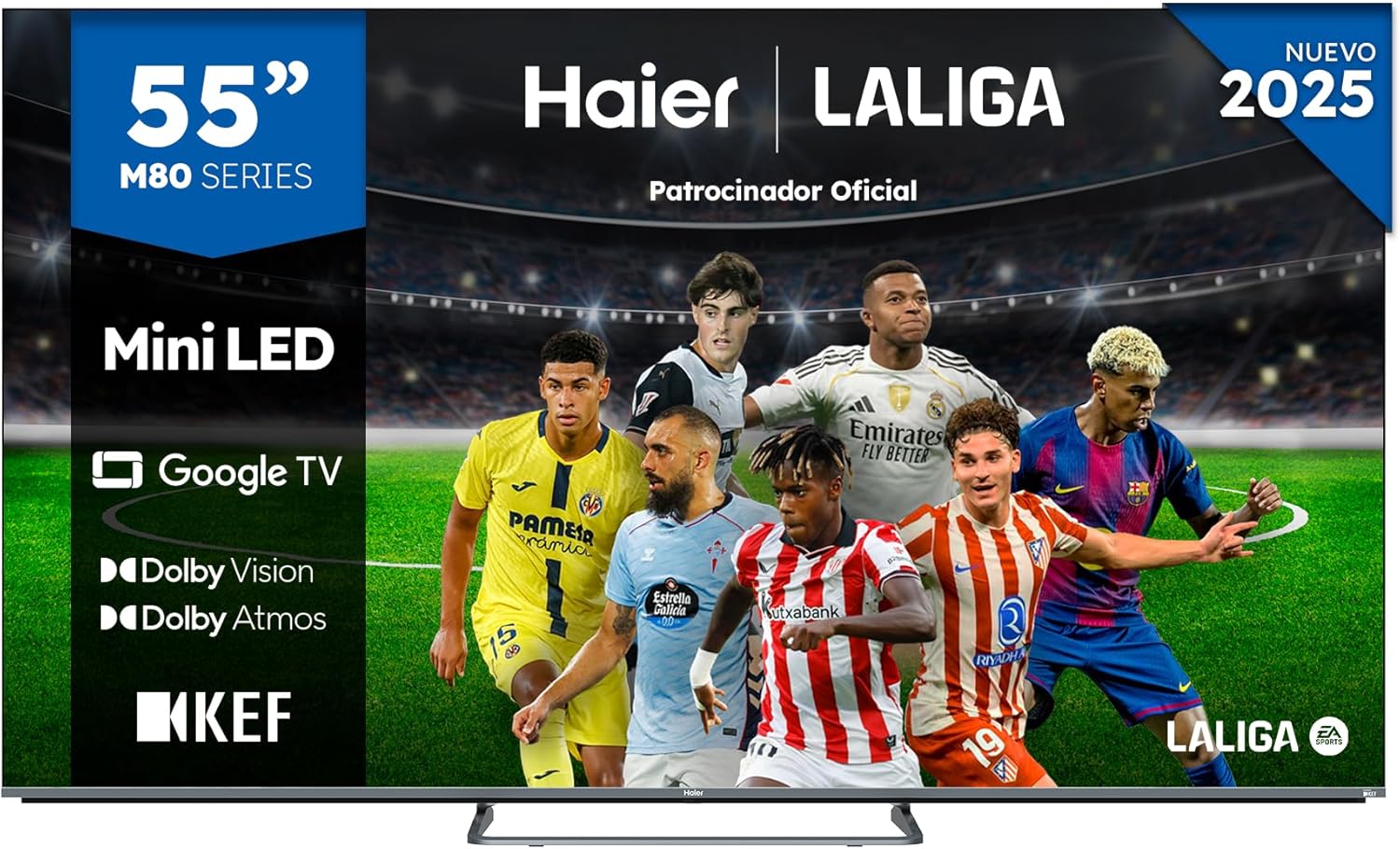 Haier MiniLED 4K UHD H55M80FUX – 55″, Smart TV, Google TV, Dolby At…