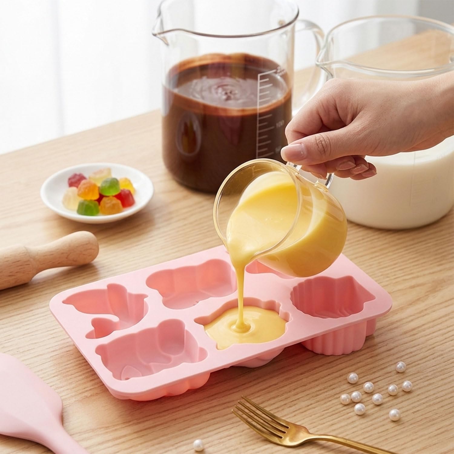 6 Cavity Animals Silicone Candy Molds
