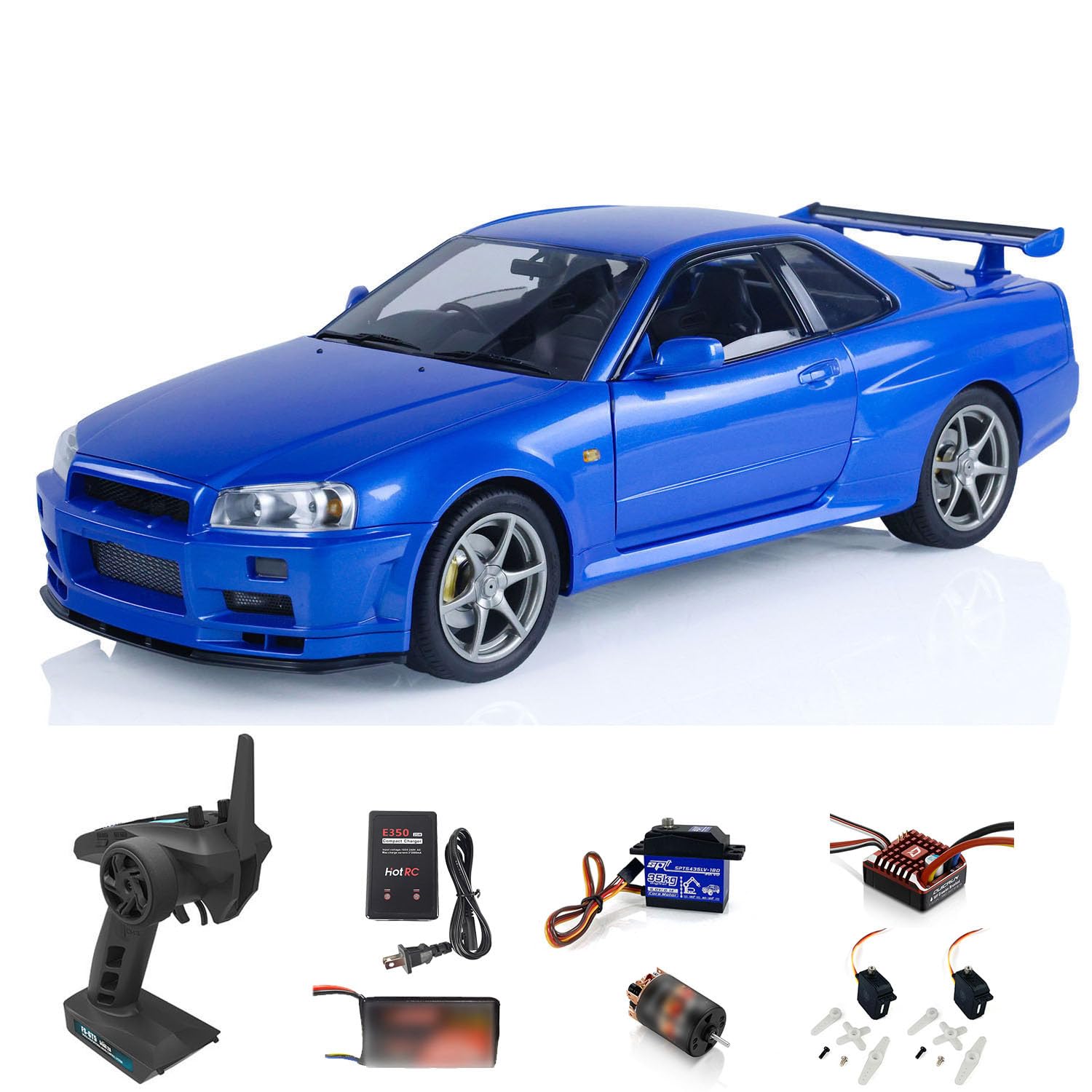 1:8 RC Drift Car Car Remote Control RTR R34 High-Speed Racing Cars Models 2-Speed Transmission GT5 Remote Controller
