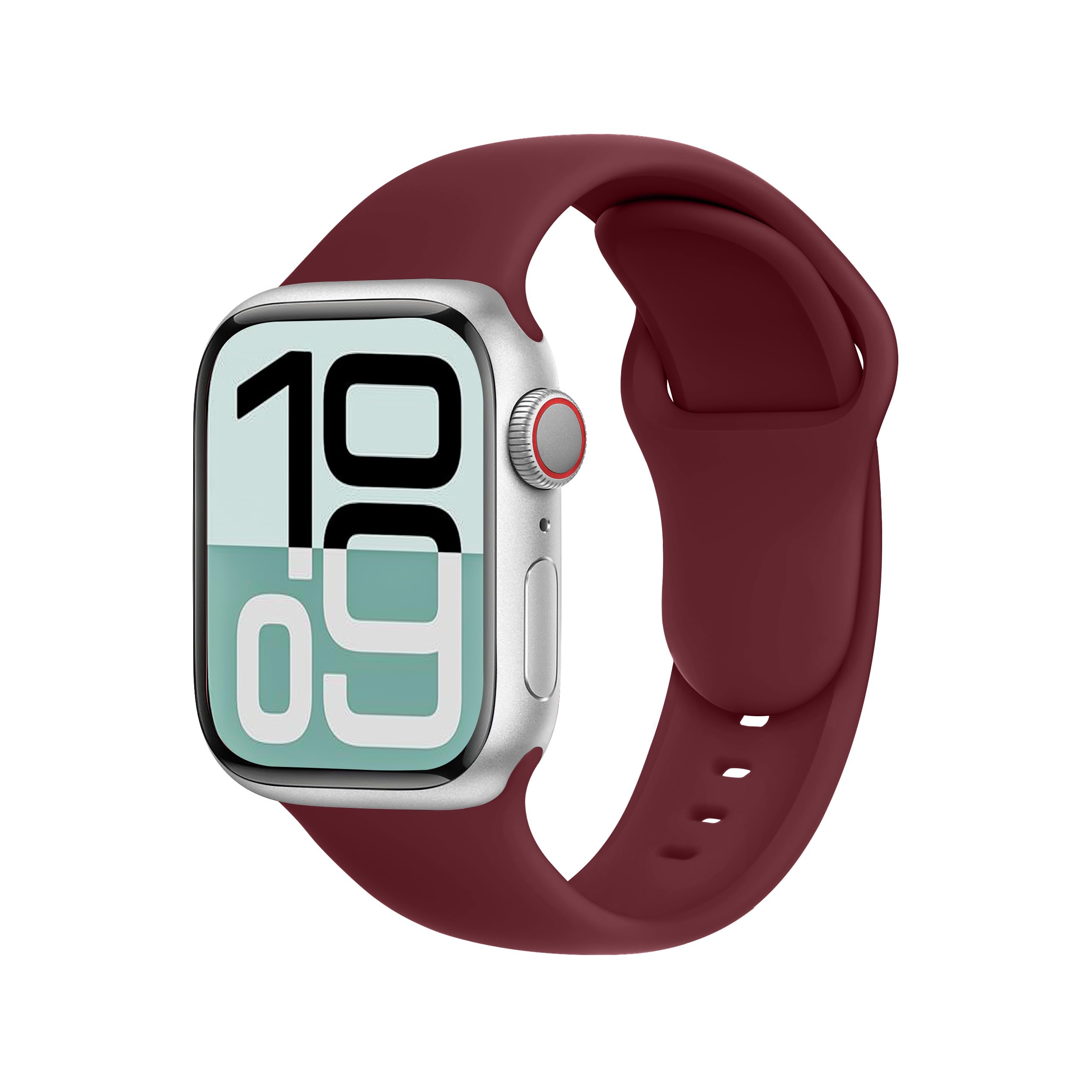 Bracelet Apple Watch Series 11 sport rouge bordeaux idéal pour vos séances de running