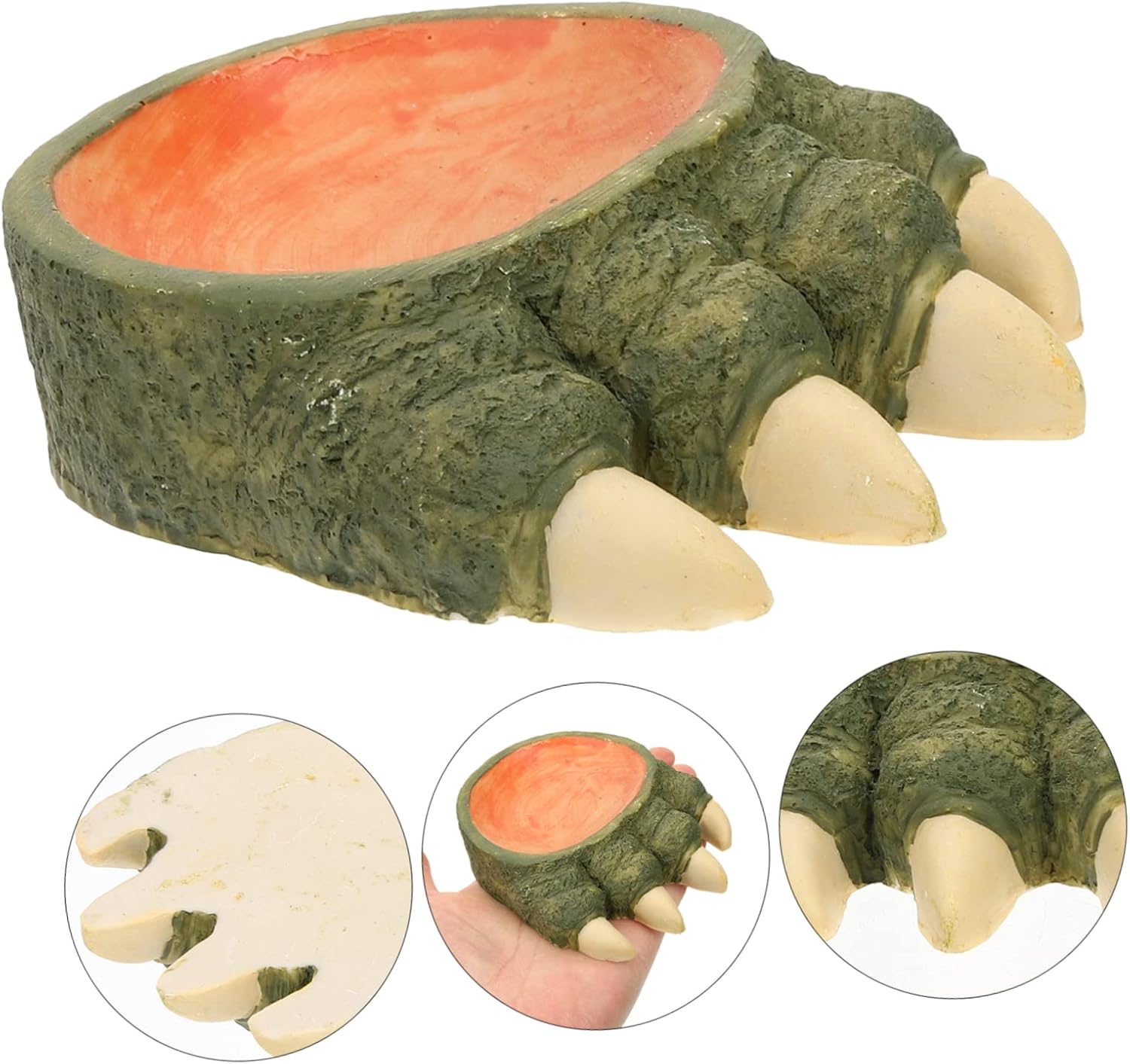 Small Ceramic Reptile Water Bowl for Lizard Snake and Turtle Sturdy Feeding Dish Non-Slip Base for Terrarium and Habitat Setup