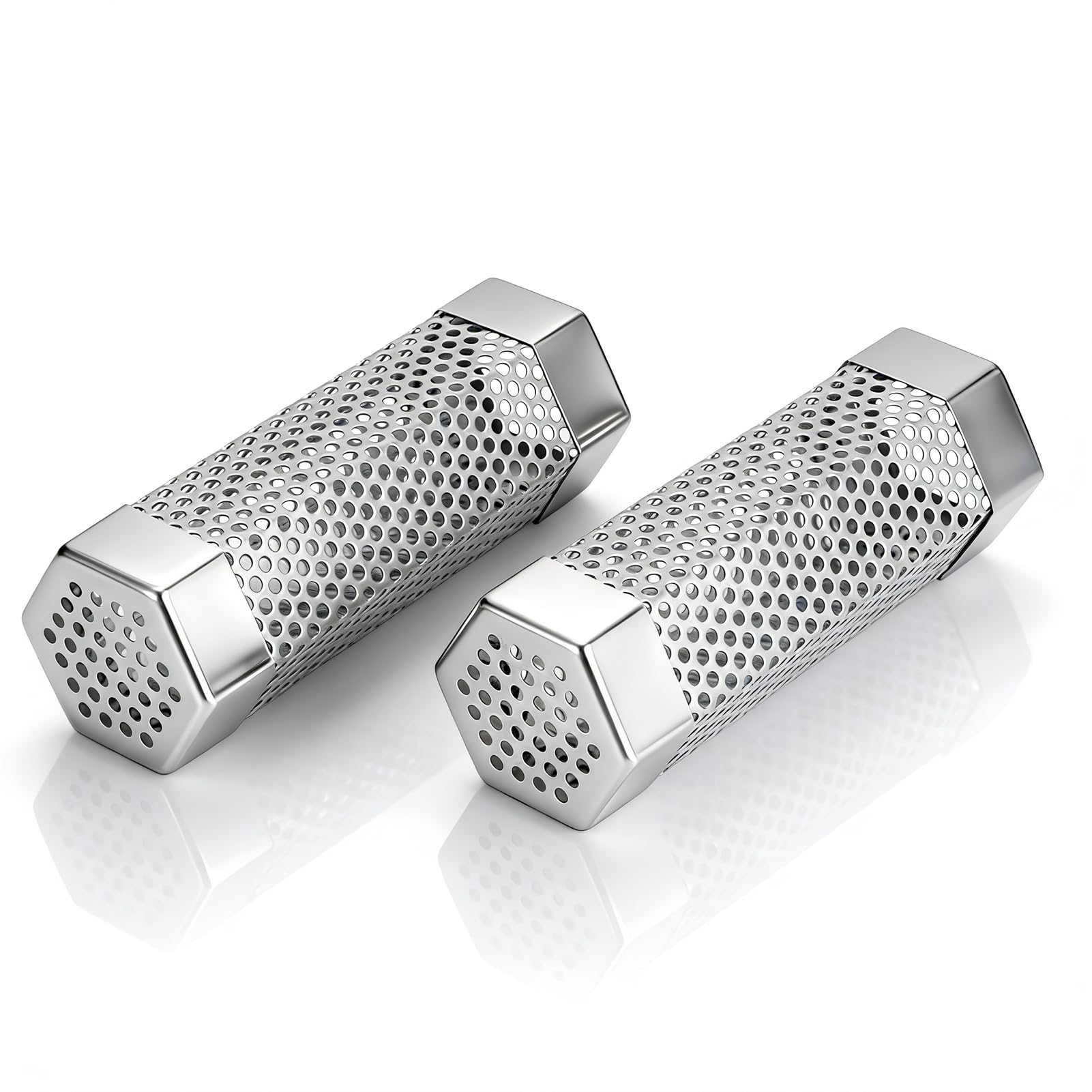Tube de fumoir à granulés 15,2 cm en acier inoxydable hexagonal pour barbecue lot de 2
