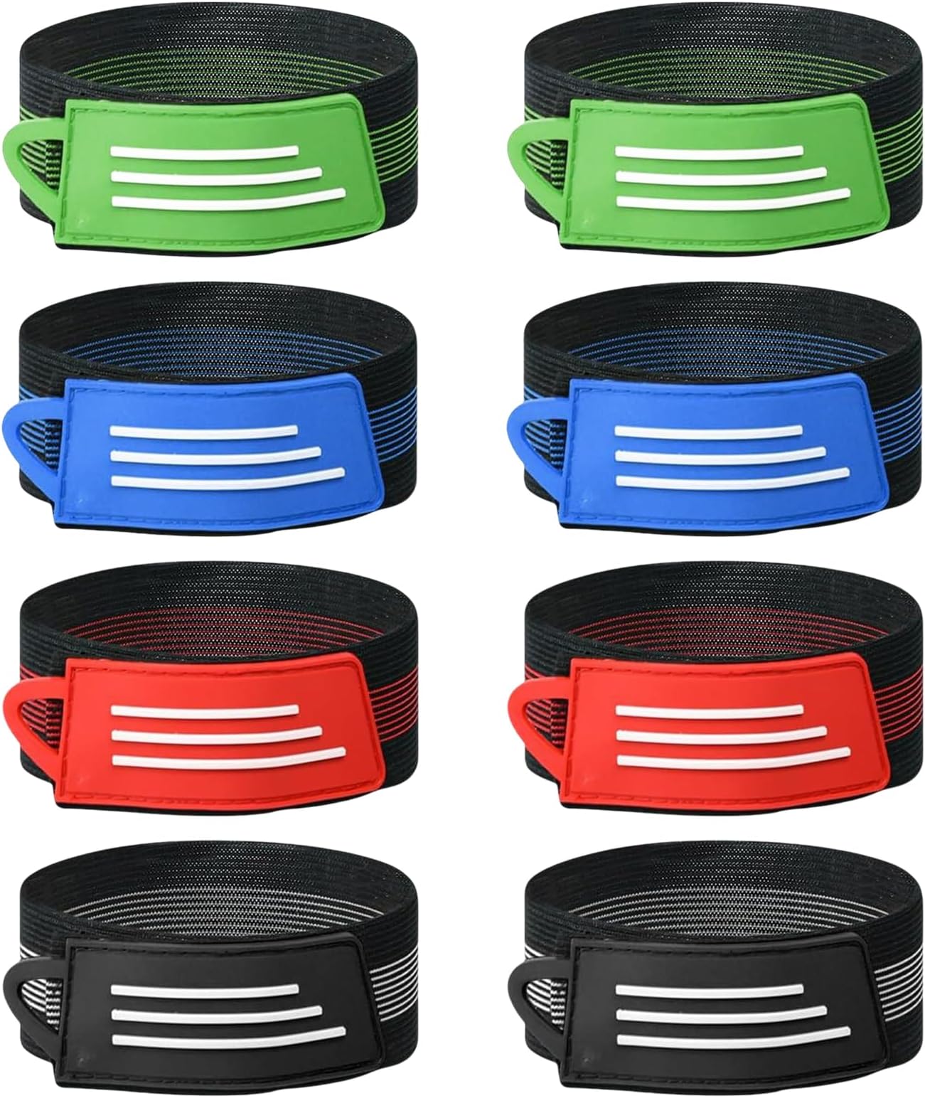 8 Pack Reflective Armbands, Reflective Bicycle Pants Clips, Strong Grip Parallel Bands, Suitable for Running, Cycling, Outdoor Activities