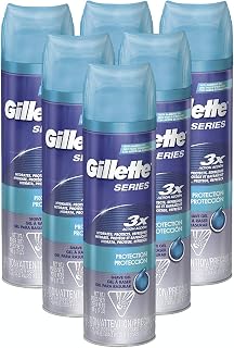 Gillette Series 3X Action Shave Gel, Protection, 7 Ounce (Pack of 6)