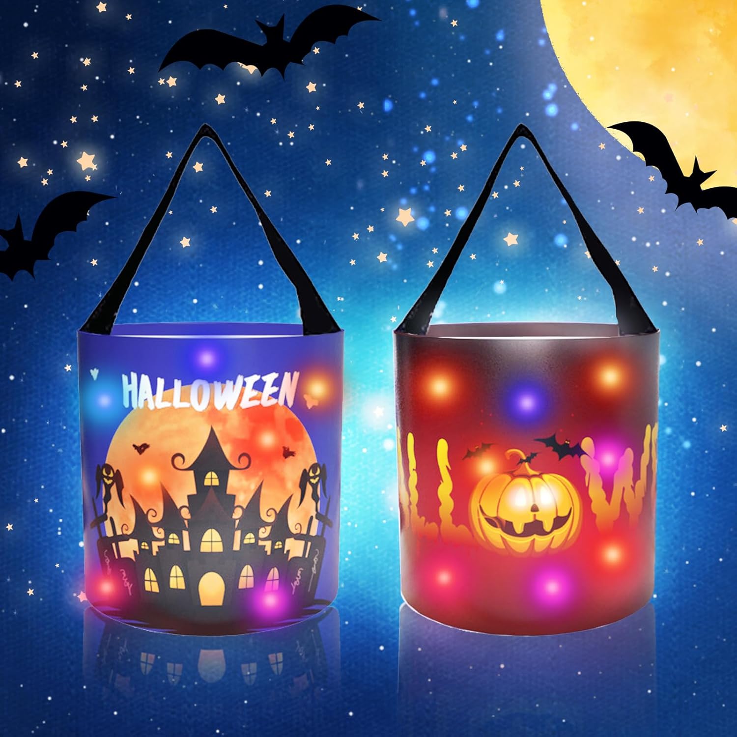 Bazyrock LED Light Halloween Candy Bags 2 Pieces Halloween