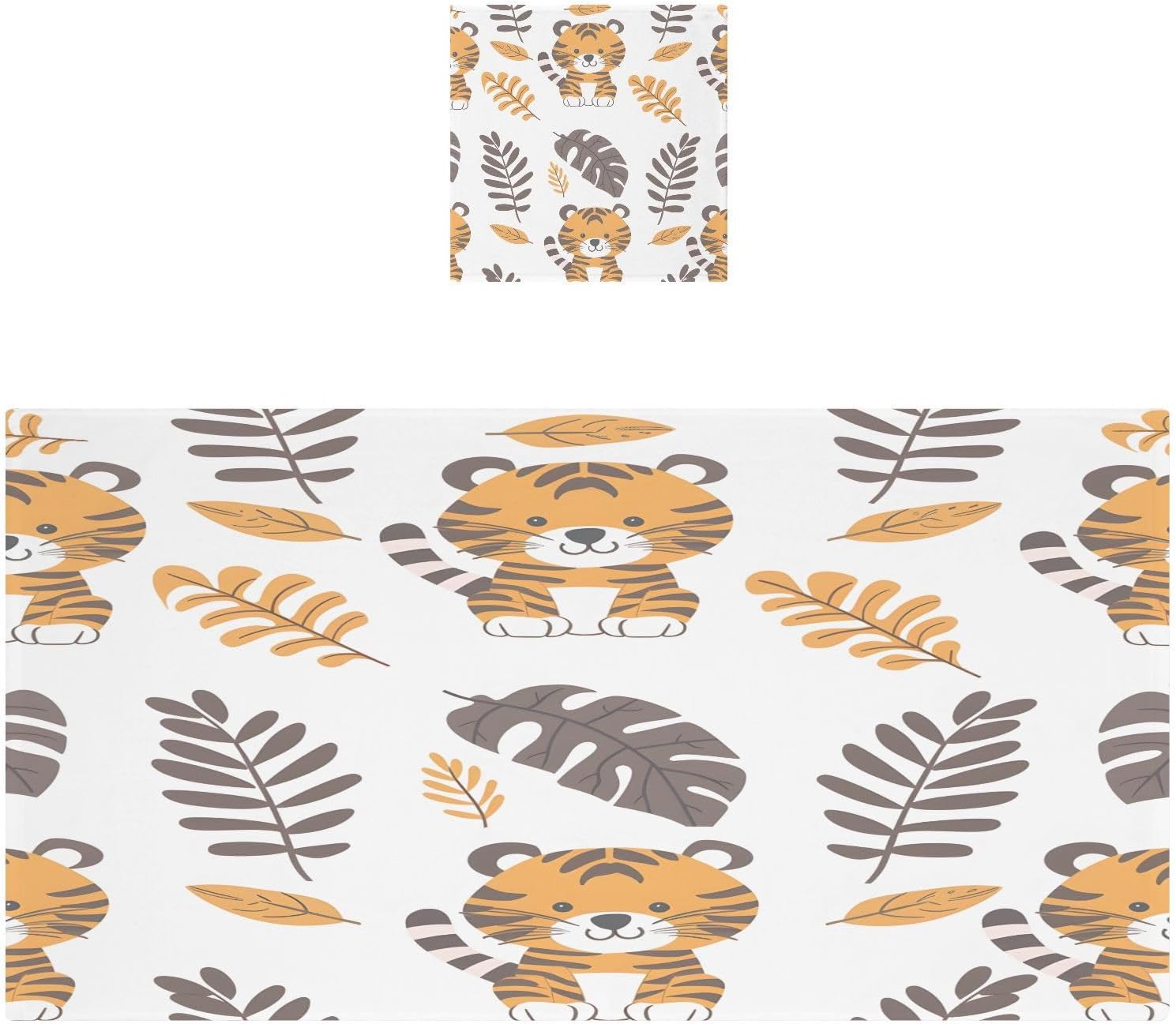 Hand Towels Premium Soft and Highly Absorbent Cute Tigers Leaves 2 Pcs Towels for Bathroom Set 100% Cotton Decorative Face Towels